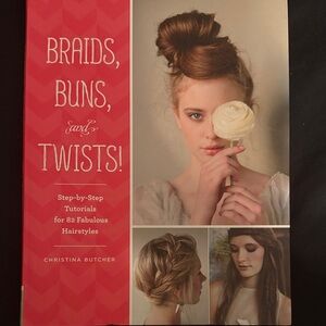 Braids, Buns, and Twists! Hair Styling Book - Red & Cream Cover